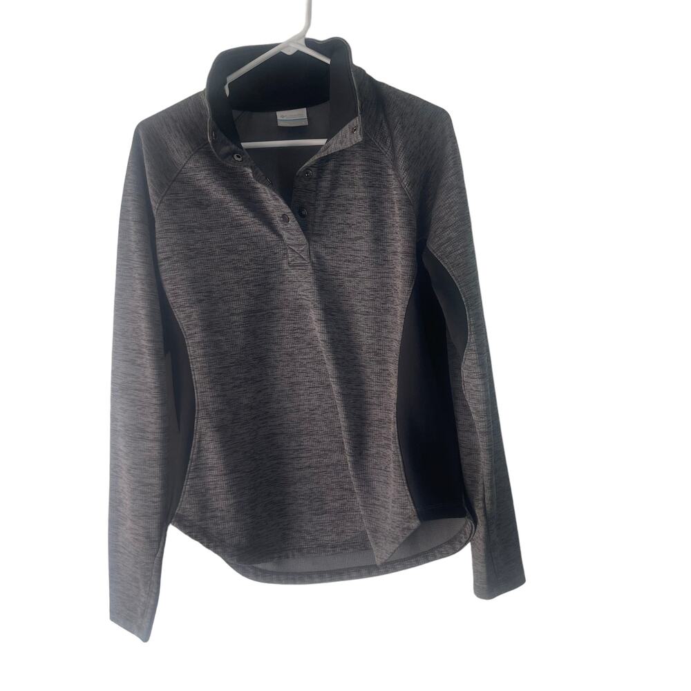 Columbia Womens Size Large Grey Half Button Pullover Activewear Outdoors Sweater